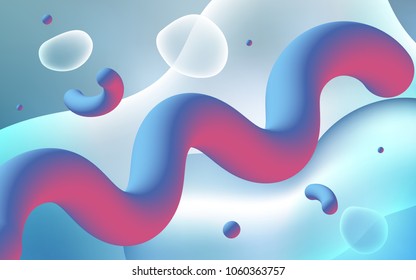 Light BLUE vector template with bubble shapes. Creative illustration in halftone memphis style with gradient. A completely new memphis design for your business.