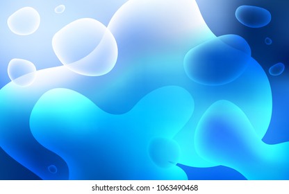 Light BLUE vector template with bubble shapes. Colorful illustration in abstract memphis style with gradient. A new texture for your  ad, booklets, leaflets.