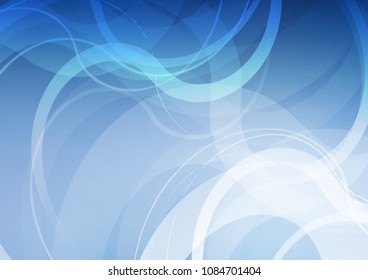 Light BLUE vector template with bubble shapes. Modern gradient abstract illustration with bandy lines. The template for cell phone backgrounds.