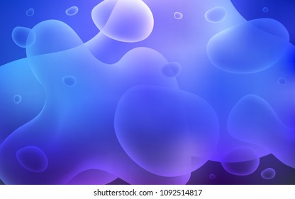 Light BLUE vector template with bubble shapes. Geometric illustration in memphis style with gradient.  Pattern for your business design.