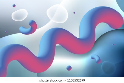 Light BLUE vector template with bubble shapes. Geometric illustration in memphis style with gradient.  The template for cell phone backgrounds.