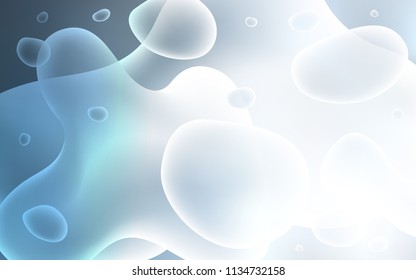 Light BLUE vector template with bubble shapes. Colorful illustration in abstract memphis style with gradient. Textured wave pattern for backgrounds.