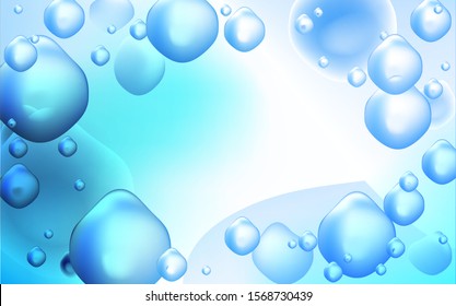 Light BLUE vector template with bubble shapes. Blurred geometric sample with gradient bubbles.  The best blurred design for your business.