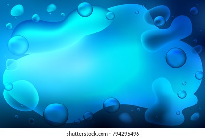 Light BLUE vector template with bubble shapes. Colorful abstract illustration with gradient lines. The elegant pattern for brand book.
