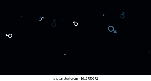 Light BLUE vector template with businesswoman signs. Simple design in abstract style with women’s rights activism. Design for International Women’s Day.