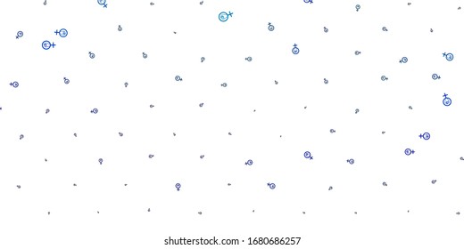 Light BLUE vector template with businesswoman signs. Abstract illustration with a depiction of women's power. Design for International Women’s Day.