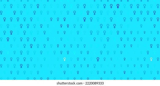 Light BLUE vector template with businesswoman signs. Illustration with signs of women strength and power. Best design to show the power of women.