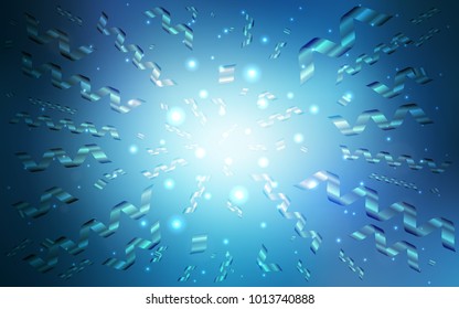 Light BLUE vector template with carnival confetti. Confetti on blurred abstract background with colorful gradient. Beautiful design for your business advert of anniversary.