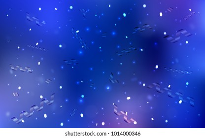 Light BLUE vector template with carnival confetti. Modern geometrical abstract illustration with carnival ribbons. Beautiful design for your business advert of anniversary.