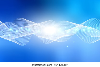 Light BLUE vector template with carnival confetti. Decorative shining illustration with ribbons on abstract template. New design for ad, poster, banner of your Party.