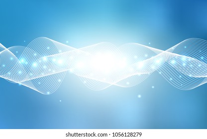 Light BLUE vector template with carnival confetti. Decorative shining illustration with ribbons on abstract template. New design for ad, poster, banner of your Party.