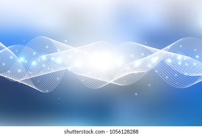 Light BLUE vector template with carnival confetti. Decorative shining illustration with ribbons on abstract template. New design for ad, poster, banner of your Party.