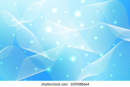 Light BLUE vector template with carnival confetti. Decorative shining illustration with ribbons on abstract template. The pattern can be used for new year ad, booklets.