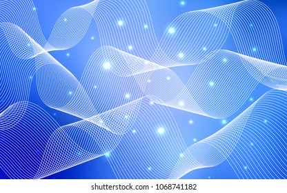 Light BLUE vector template with carnival confetti. Glitter abstract illustration with colorful confetti, ribbons. The pattern can be used for new year ad, booklets.