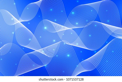 Light BLUE vector template with carnival confetti. Modern geometrical abstract illustration with carnival ribbons. Beautiful design for your business advert of anniversary.