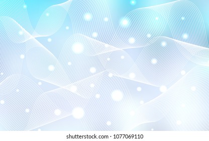 Light BLUE vector template with carnival confetti. Beautiful colored illustration with ribbon in celebration style. The pattern can be used for birthday gifts, congratulations.