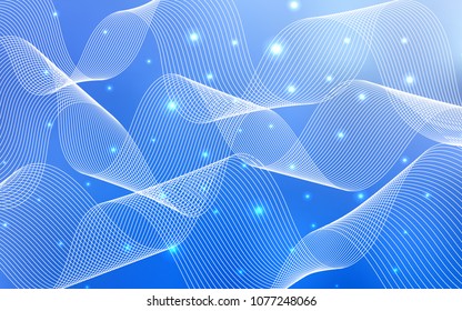 Light BLUE vector template with carnival confetti. Decorative shining illustration with ribbons on abstract template. Beautiful design for your business advert of anniversary.