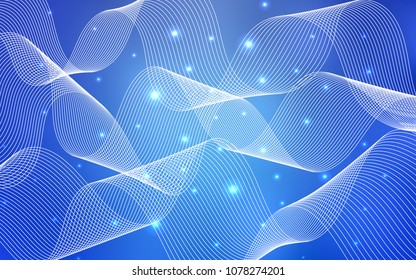 Light BLUE vector template with carnival confetti. Modern geometrical abstract illustration with carnival ribbons. The pattern can be used for new year ad, booklets.