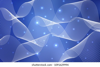 Light BLUE vector template with carnival confetti. Blurred decorative design in anniversary style with confetti. The template can be used as a background for postcards.