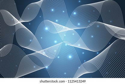 Light BLUE vector template with carnival confetti. Decorative shining illustration with ribbons on abstract template. The template can be used as a background for postcards.