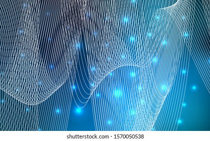 Light BLUE vector template with carnival confetti. Beautiful colored illustration with ribbon in celebration style. The pattern can be used for new year ad, booklets.