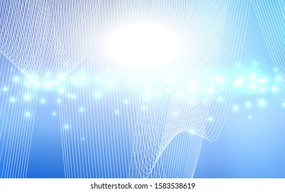 Light BLUE vector template with carnival confetti. Decorative shining illustration with ribbons on abstract template. New design for ad, poster, banner of your Party.