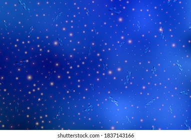 Plantilla de vector BLUE claro en estilo carnaval. Ilustración abstracta de gradiente con coloridas cosas navideñas. Mejor diseño para un afiche de la universidad, pancarta.