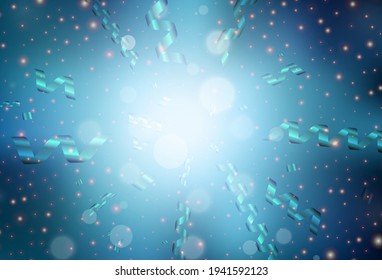 Light BLUE vector template in carnival style. A Smart Illustration with gradient Christmas elements. Smart design for promotion of university.