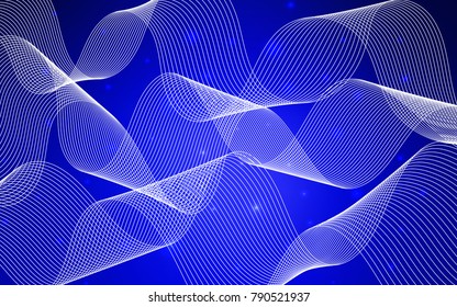 Light BLUE vector template with carnival confetti. Beautiful colored illustration with ribbon in celebration style. The template can be used as a background for postcards.