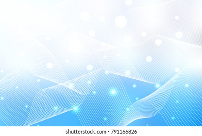 Light BLUE vector template with carnival confetti. Modern geometrical abstract illustration with carnival ribbons. The template can be used as a background for postcards.