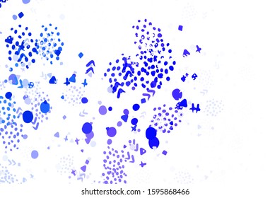 Light BLUE vector template with chaotic shapes. Colorful chaotic forms with gradient in modern style. Best smart design for your business.