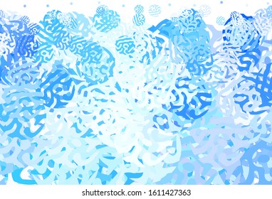 Light BLUE vector template with chaotic shapes. Colorful chaotic forms with gradient in modern style. Background for a cell phone.