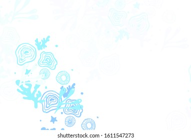 Light BLUE vector template with chaotic shapes. Decorative design in abstract style with random forms. Simple design for your web site.