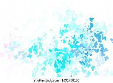 Light BLUE vector template with chaotic shapes. Modern abstract illustration with colorful random forms. Best smart design for your business.