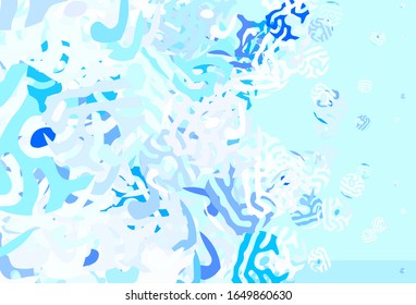 Light BLUE vector template with chaotic shapes. Colorful chaotic forms with gradient in modern style. Modern design for your business card.