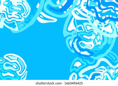 Light BLUE vector template with chaotic shapes. Decorative design in abstract style with random forms. Elegant design for wallpapers.
