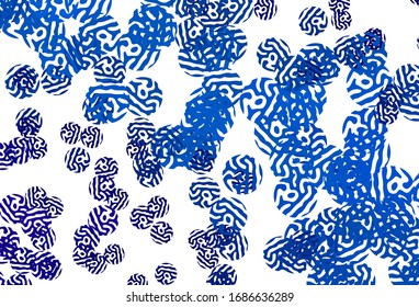 Light BLUE vector template with chaotic shapes. Colorful chaotic forms with gradient in modern style. Best smart design for your business.