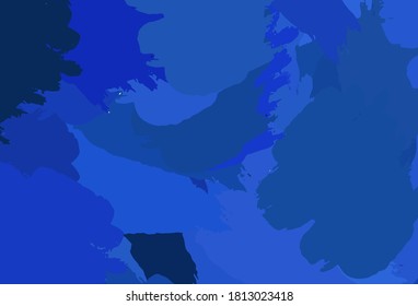 Hellblauer Vektorbogen mit chaotischen Formen. Dekoratives Design im abstrakten Stil mit zufälligen Formen. Einfaches Design für Ihre Website.