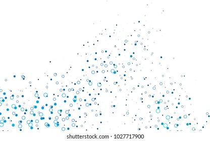 Light BLUE vector  template with circles. Abstract illustration with colored bubbles in nature style. Pattern can be used as texture of water, rain drops.