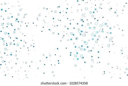 Light BLUE vector  template with circles. Glitter abstract illustration with blurred drops of rain. The pattern can be used for aqua ad, booklets.