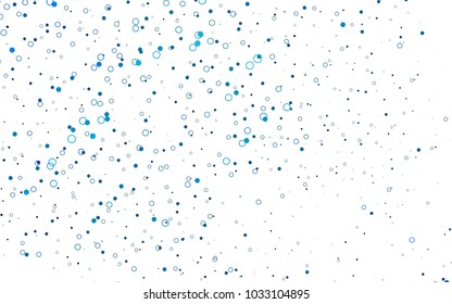 Light BLUE vector  template with circles. Glitter abstract illustration with blurred drops of rain. The pattern can be used for ads, leaflets of liquid.