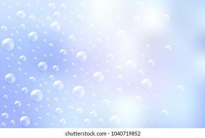 Light BLUE vector template with circles. Glitter abstract illustration with blurred drops of rain. The pattern can be used for ads, leaflets of liquid.