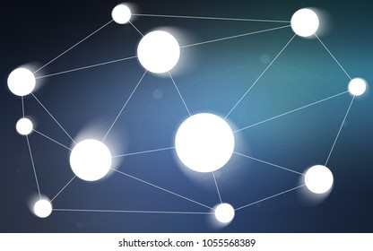 Light BLUE vector template with circles, triangles. Colorful illustration with circles and lines in futuristic style. Pattern can be used for ads, leaflets.