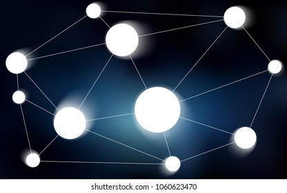 Light BLUE vector template with circles, triangles. Design with connection of dots and lines on colorful background. Pattern can be used as texture of wallpapers.