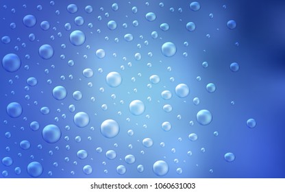Light BLUE vector template with circles. Glitter abstract illustration with blurred drops of rain. Beautiful design for your business natural advert.