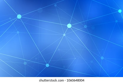 Light BLUE vector template with circles, triangles. Decorative design in abstract style with triangle structure. Completely new template for your brand book.