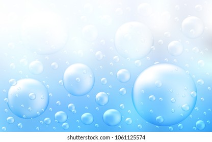 Light BLUE vector template with circles. Blurred decorative design in abstract style with bubbles. Pattern can be used as texture of water, rain drops.