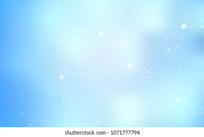 Light BLUE vector template with circles, triangles. Glitter abstract illustration with connection of triangle structure. Pattern can be used for ads, leaflets.
