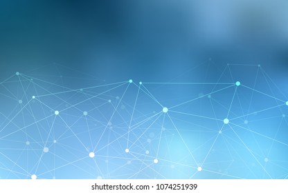 Light BLUE vector template with circles, triangles. Glitter abstract illustration with connection of triangle structure. Beautiful design for your business advert.