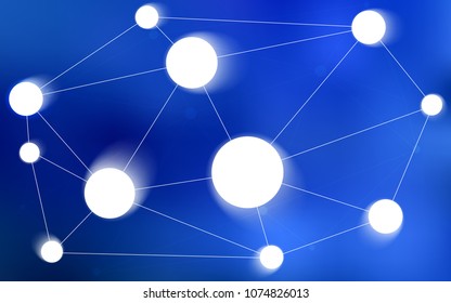 Light BLUE vector template with circles, triangles. Illustration with set of colorful abstract circles and lines. Completely new template for your brand book.